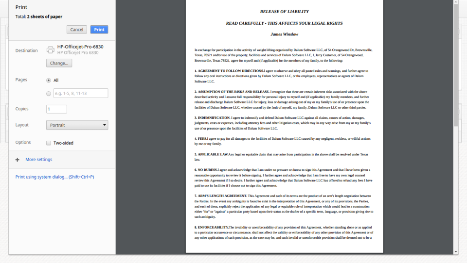 screenshot of Membership Integrity System